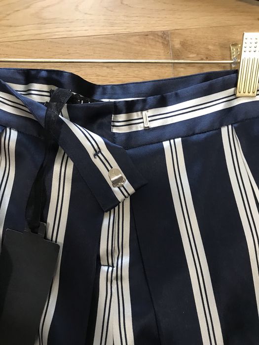 Szorty spodenki krótkie Liu Jo nowe jedwab S paski granat