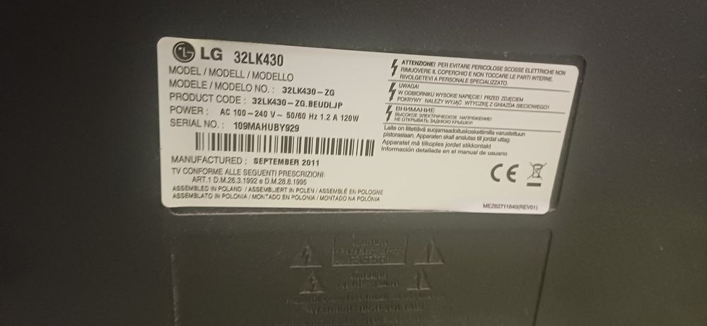 TV LCD LG 32LK430