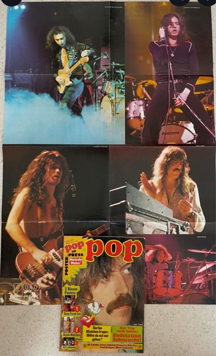 POP 6/1975. Великий постер Deep Purple.Німецький журнал.