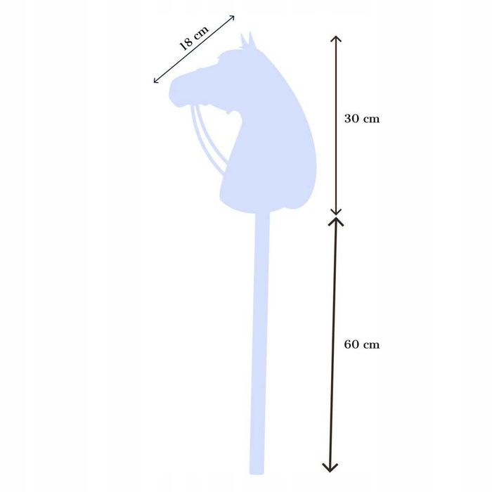 Hobby Horse koń na kiju pluszowy z kantarem i wodami