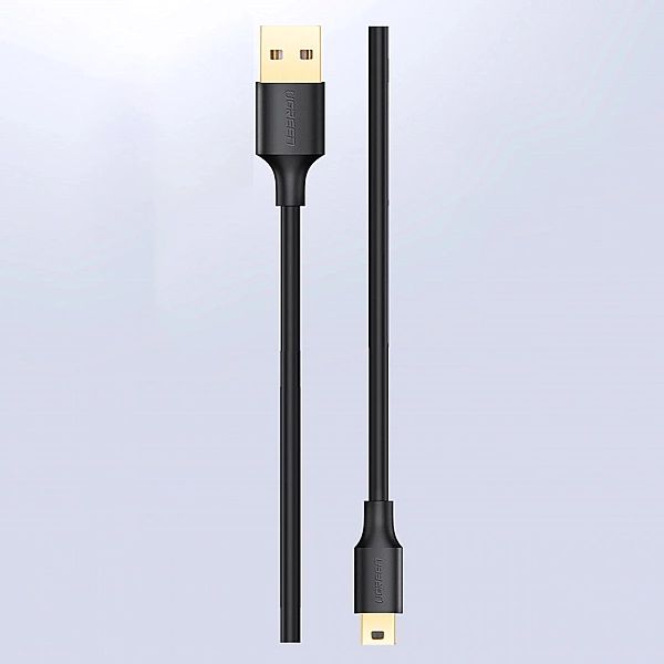 Ugreen 5-pinowy pozłacany kabel USB - mini USB 0,5m czarny (US132)