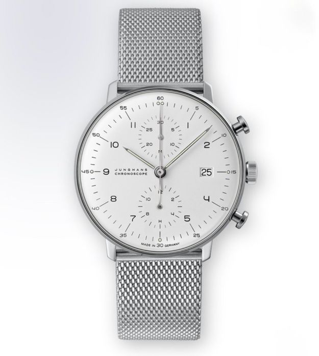 Junghans max bill chronoscope, 40mm, szafir