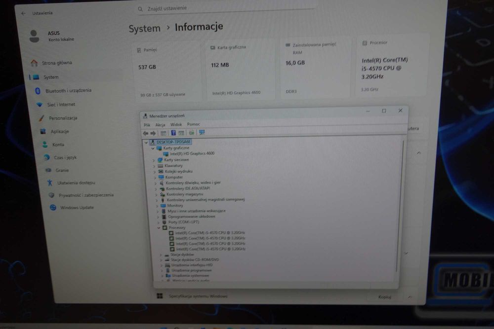 Komputer Używany Natec i5 16GB 256 SSD + 320 HDD W11 GW FV