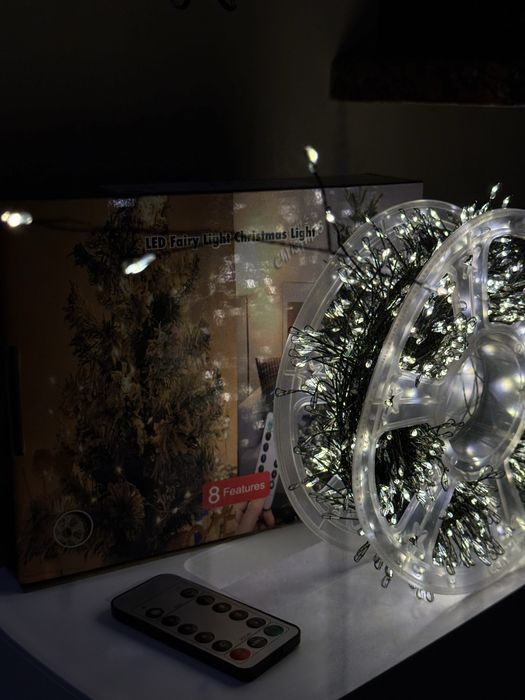 Гірлянда мішура, хвойна лапа USB, роса , з пультом