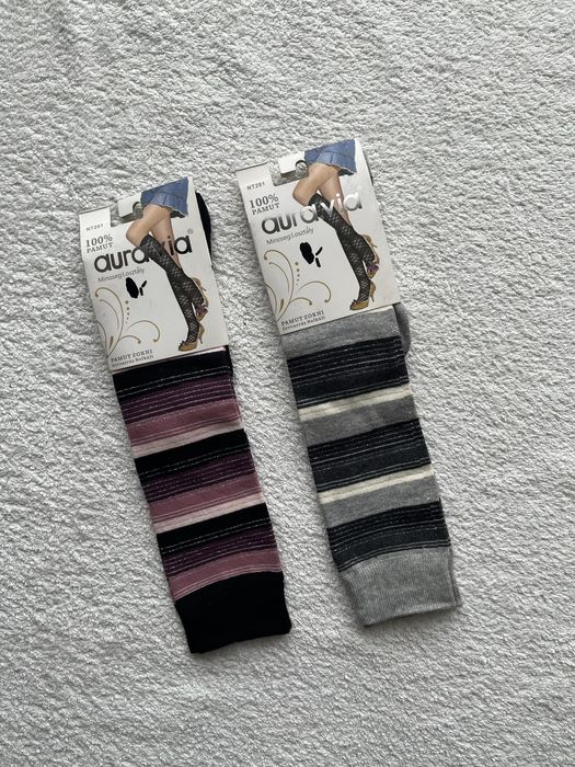 NOWE podkolanówki skarpety bawełniane