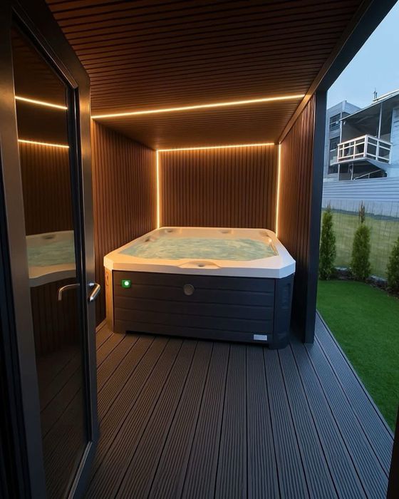 Sauna Balia ogrodowa domowe spa Jacuzzi domek całoroczny inwestycja