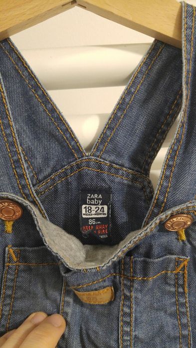 Ogrodniczki Zara 86cm + sweterek HM 86cm