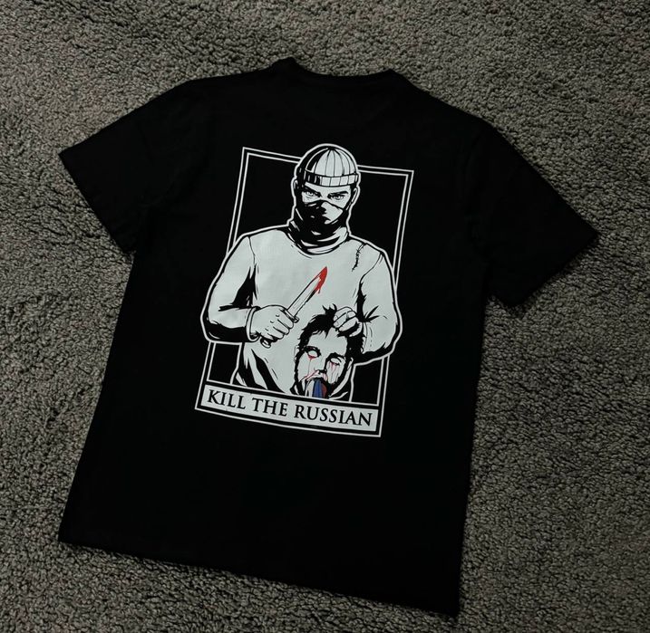 Футболка чорна Кілл Зе Раш / Футболка Kill The Russi / Футболка чорна