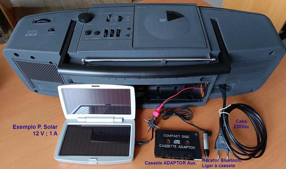 Rádio Grundig RR3100 CD e cassetes, aparelhagem portátil