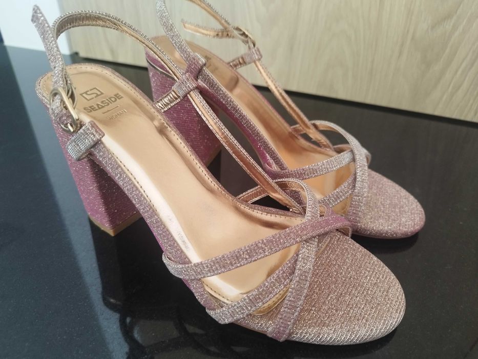 Sandália salto alto Glitter