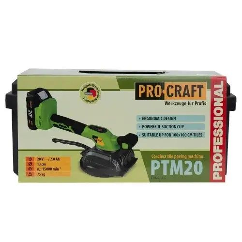 Аккумуляторная виброприсоска для плитки Procraft PTM20 Кейс