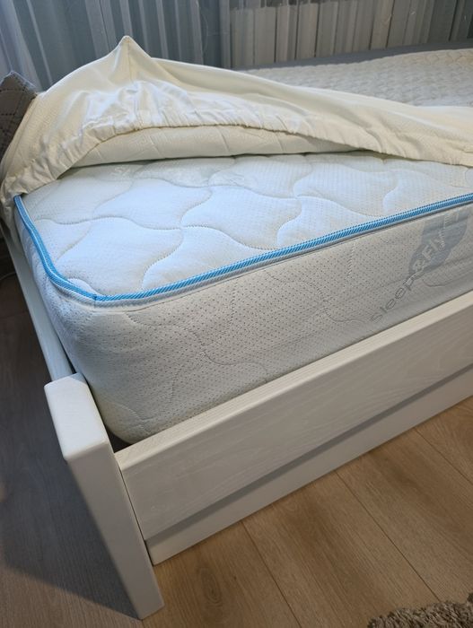 Ліжко 90*200 (б/в), натуральне дерево, біле