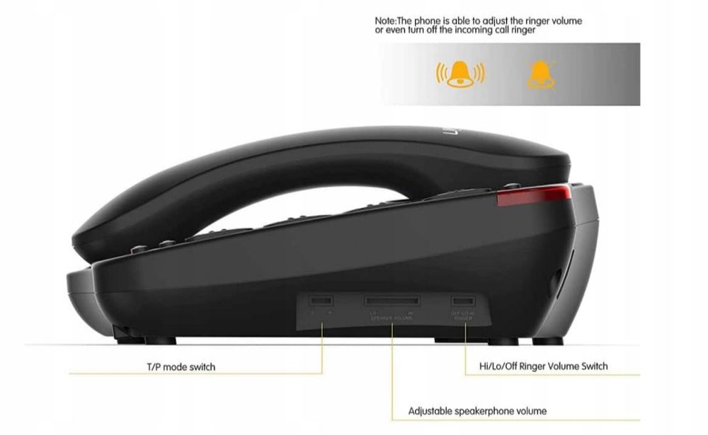 Telefon stacjonarny z alfabetem Brille'a telefon dla seniorów