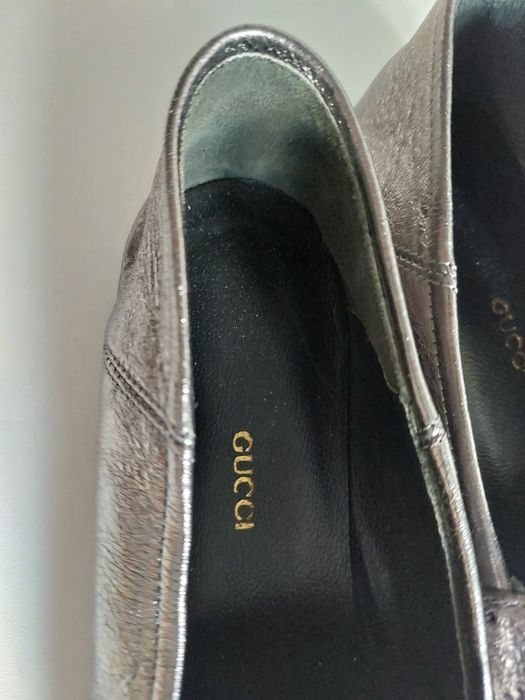 Buty gucci jardaan loafers 38 srebrzyste