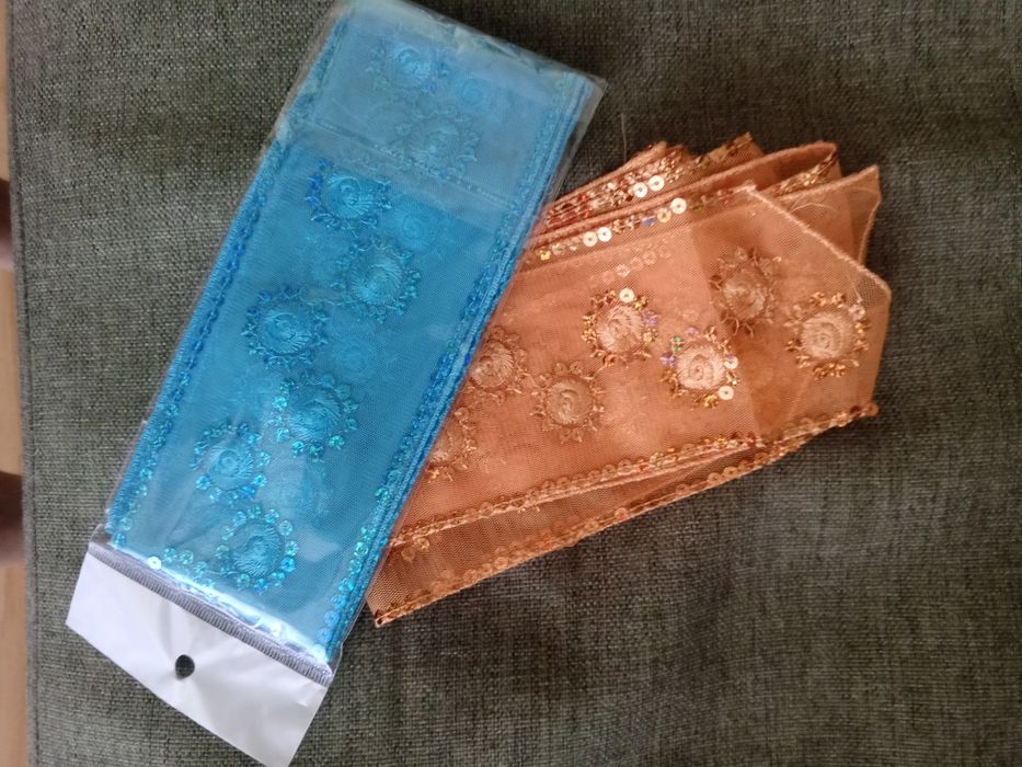 Шарф-повязка жовта та блакитна