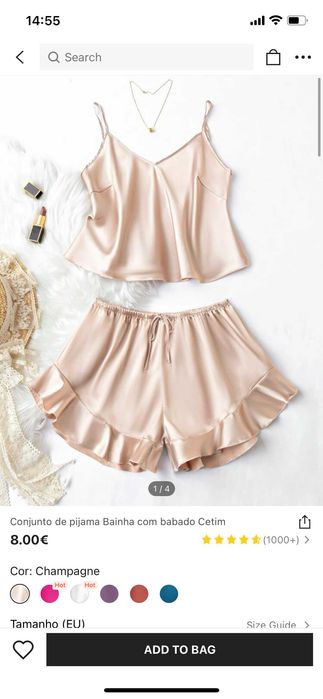 Pijama bege (top e shorts)