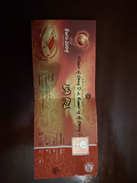 Bilhetes Euro 2004 intactos