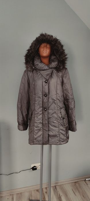 XL 42 Maria Phy siwa szara kurtka damska parka