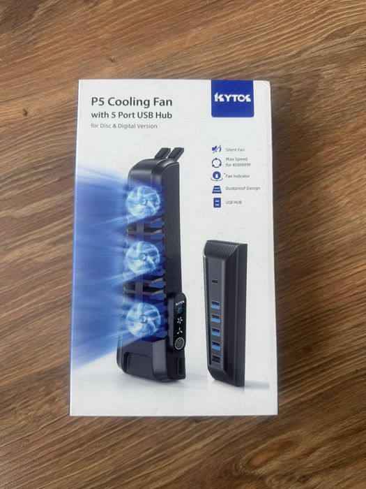 Kytok PS5 Cichy wentylator z 3 prędkościami, do PS5