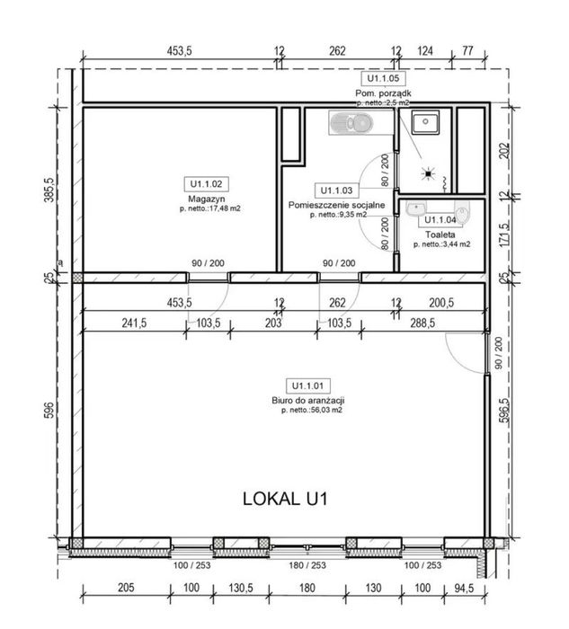 Lokal użytkowy 88,8m² Świętochłowice ul. Górnicza