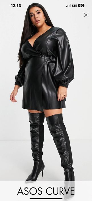 Sukienka Asos Curve r46 / 48 UK 18 nowa z metką ekoskóra