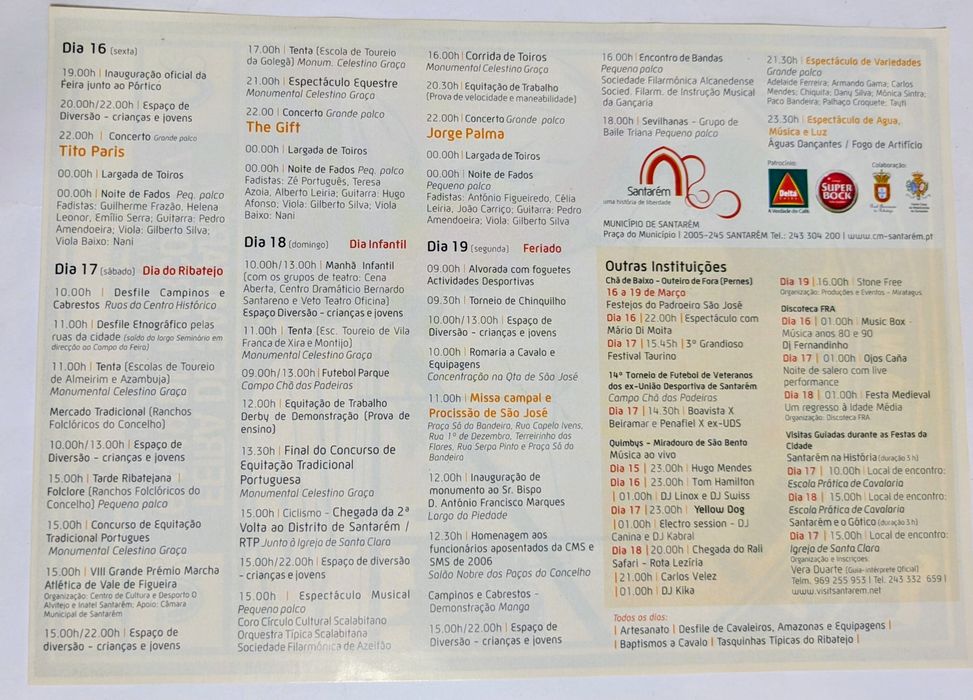 Poster da Programação da Feira de Santarém 2007