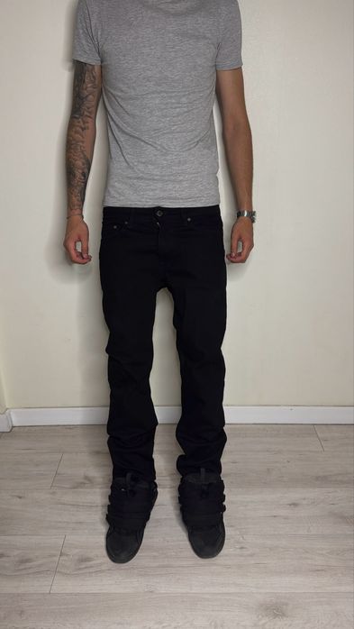 basic straight jeans черные