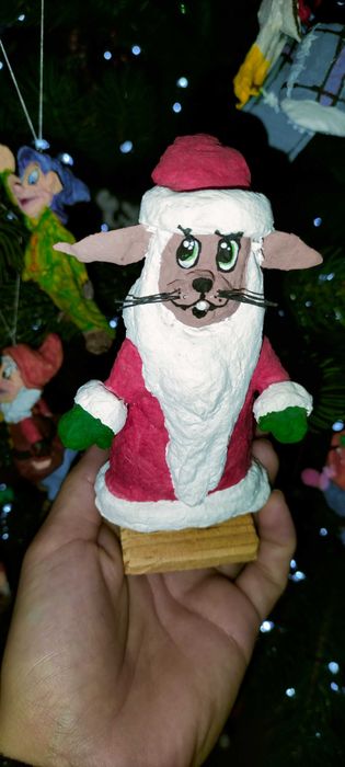 Ватні іграшки на ялинку з мультфільму "Ну, погоди!"