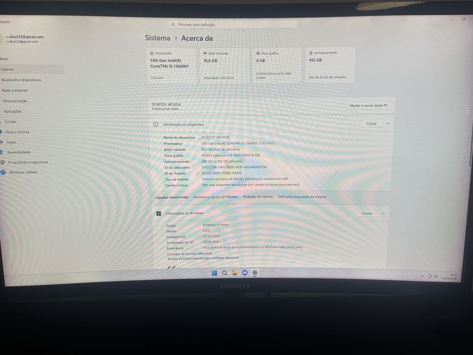 Setup Gaming Completo | PC i5-13600KF | GTX 1660 Super | Monitor 150Hz | Cadeira + Secretária
