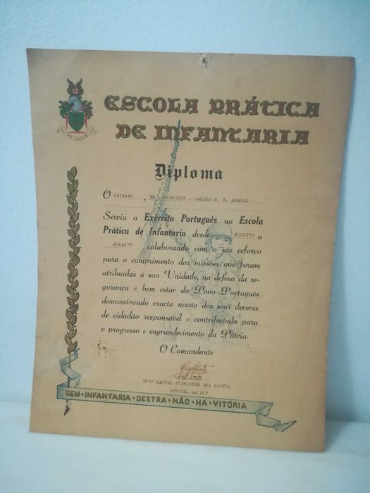 Escola prática de infantaria Diploma