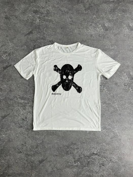Destroy t-shirt white з черепом архівна кроп тішка футболка arhive  S M L XL