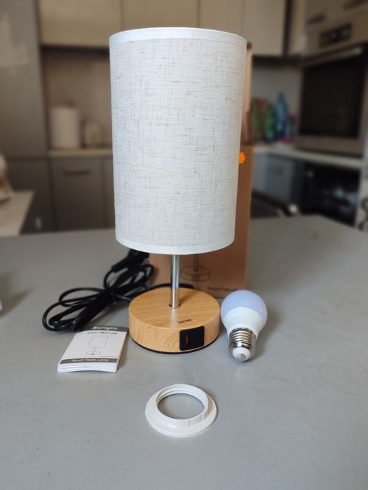 Nowa Lampka Nocna Dotykowa Suright TL600-WH | Porty USB-A + USB-C | Ściemnialna