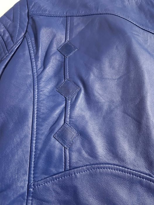 Granatowa skórzana kurtka Mango XS jak nowa