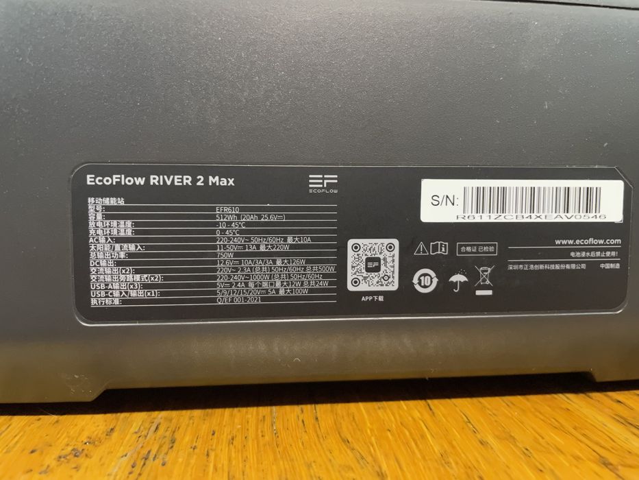 ECOFLOW RIVER 2 MAX (512Wh | 500W) с универсальной розеткой!