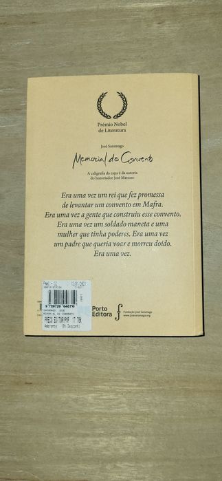 Vendo Livro Memorial do Convento - José  Saramago