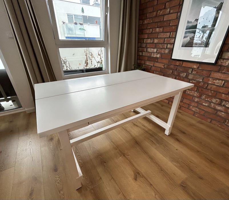 Rozkładany stół w stylu wiejskim skandynawskim Ikea Nordviken 152x95