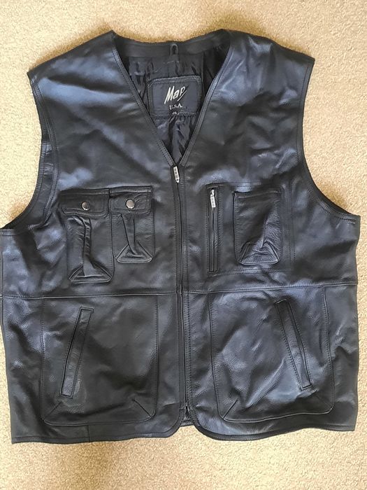 Жилетка шкіряна,чоловіча "Map", 2xl.