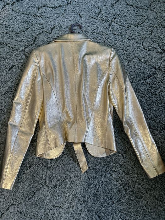 Жакет шкіряний золотий