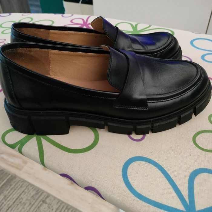 Mokasyny czarne ze skóry