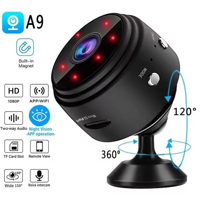 Mini camera wifi espia 720p com bateria
