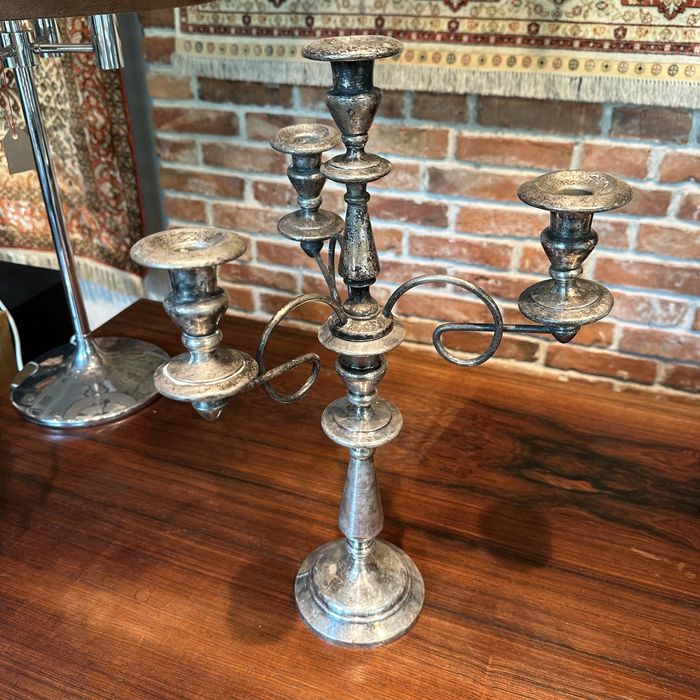 Posrebrzany świecznik WMF lata 30.