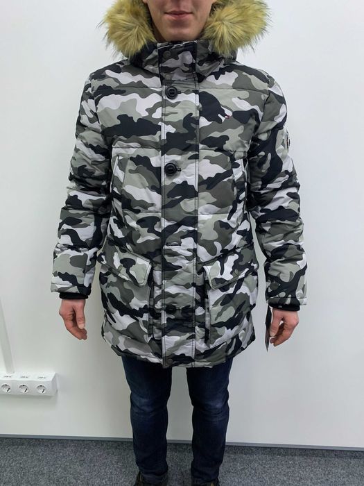 Пуховик Tommy Hilfiger / куртка чоловіча / хакі розмір S