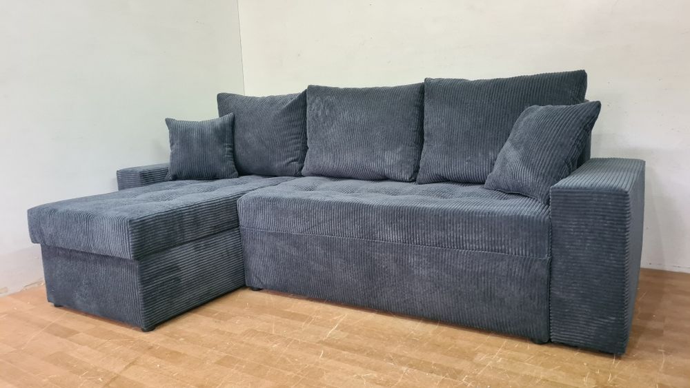 Nowy Narożnik sprężyny automat sztruks welur plusz kanapa sofa rogówka