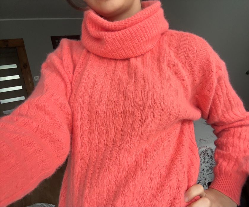 Sweterek kolarowy angora welna