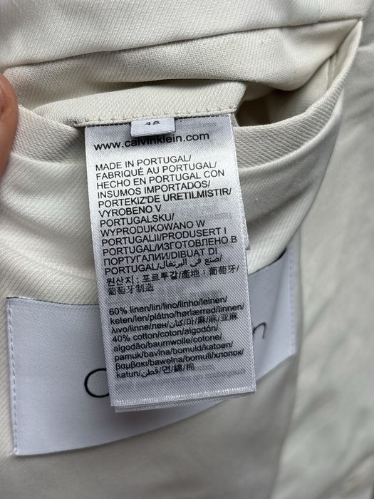 Sobretudo Branco Calvin Klein Linho (48 - L)