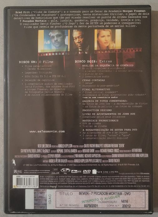 DVD Seven - Sete pecados mortais