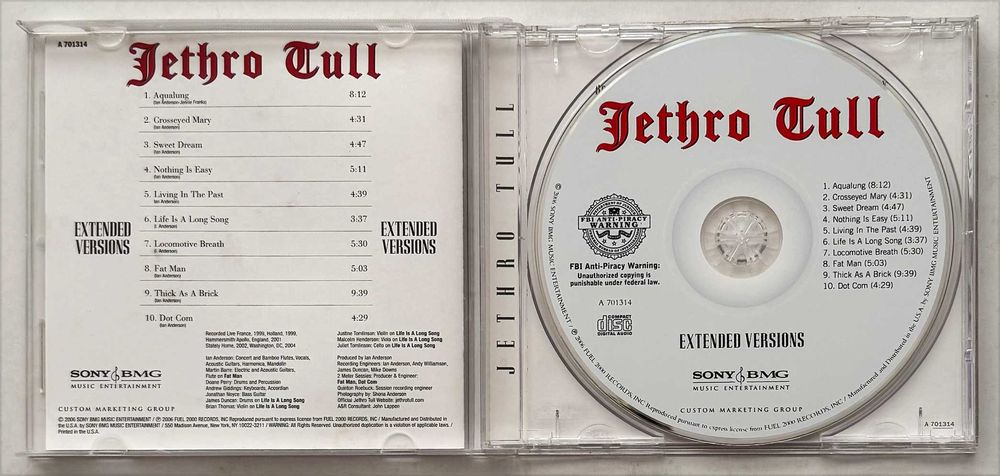 CD_Jethro Tull – Extended Versions. Muito estimado, como novo.
