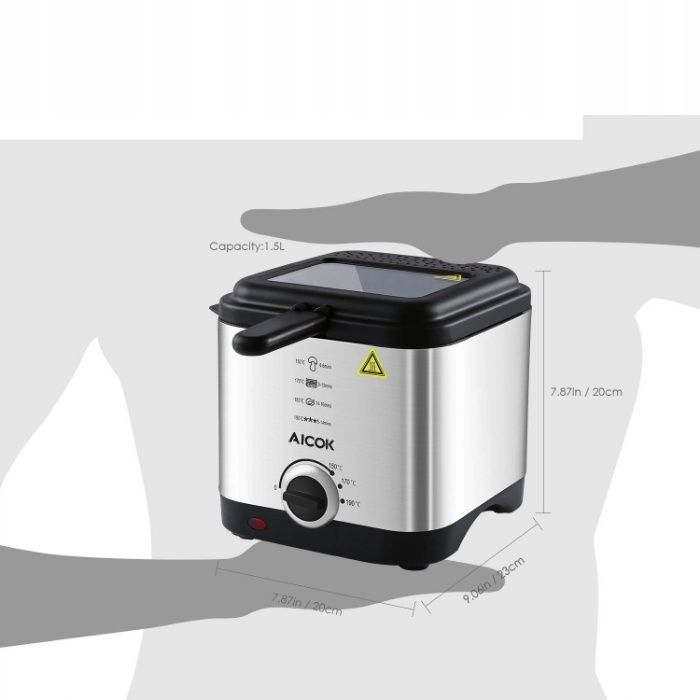 Frytkownica AICOK Moc 900W Frytownica Regulacja Temperatury