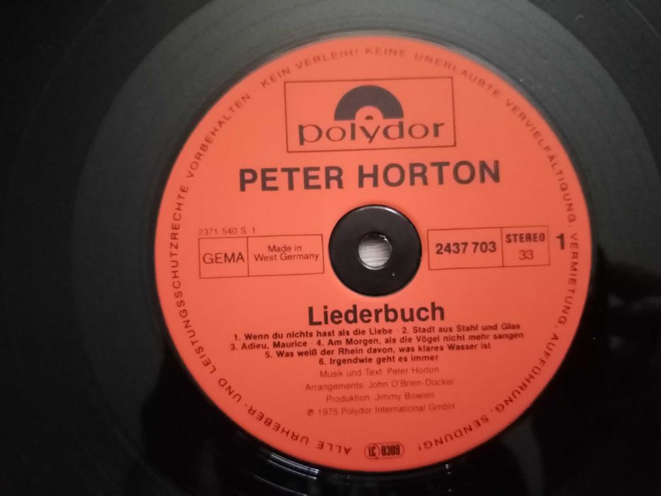 Peter Horton Liederbuch 2xLP Winyl  EX