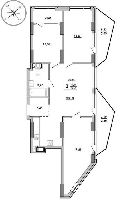 Продаж 3к квартири вул. Величковського Галжитлобуд Рясне 2 БЕЗ КОМІСІЇ